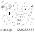 手描きのかわいい矢印セット 128088282