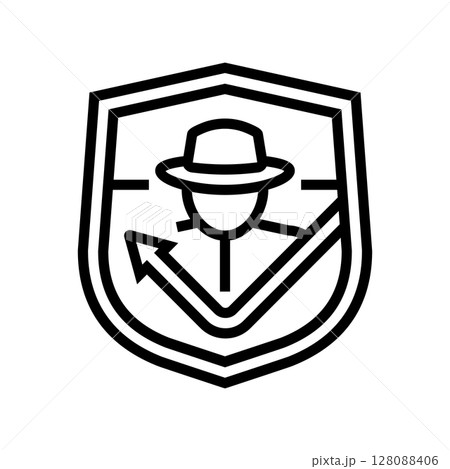 anti theft feature line icon vector illustration 128088406