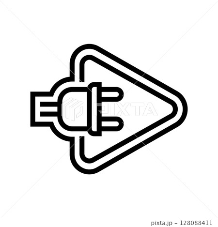 plug play line icon vector illustration 128088411