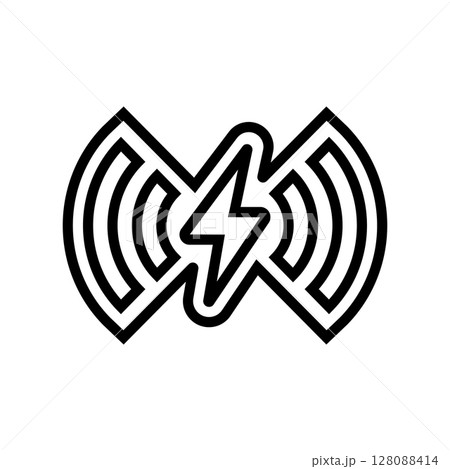 wireless charging line icon vector illustration 128088414