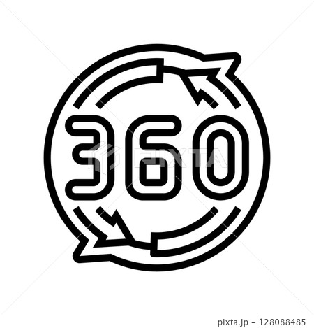 360 rotation line icon vector illustration 360 rotation line icon vector illustration 128088485