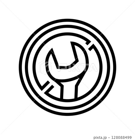 no tools required line icon vector illustration 128088499