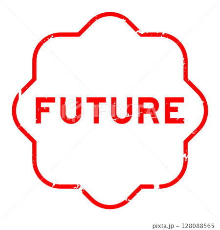 Grunge red future word rubber seal stamp on white background 128088565