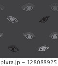 Seamless pattern of Abstract Ink Eyes Pattern for textile, fashion design, or funky visual backgrounds. 128088925