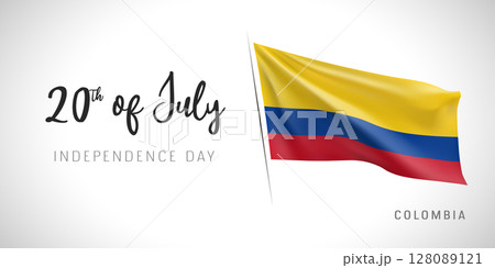 Colombia independence day vector banner, greeting card. 128089121