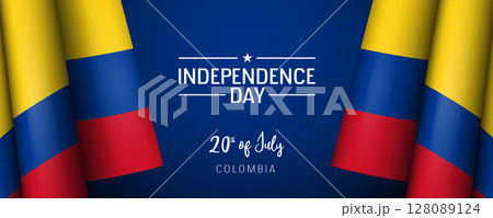 Colombia independence day vector banner, greeting card. Colombia independence day vector banner, greeting card. 128089124