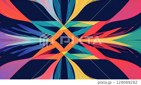 カラフルな幾何学模様の背景画像 128089282