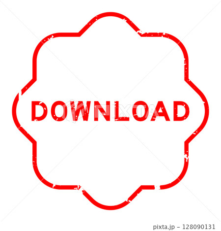 Grunge red download word rubber seal stamp on white background 128090131