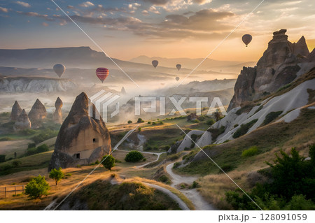 sunrise over the mountains 128091059
