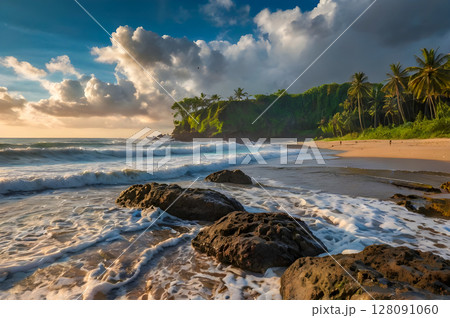sunset over the sea 128091060