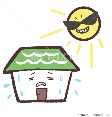 暑さに弱い家のイラスト 暑さに弱い家のイラスト 128091095