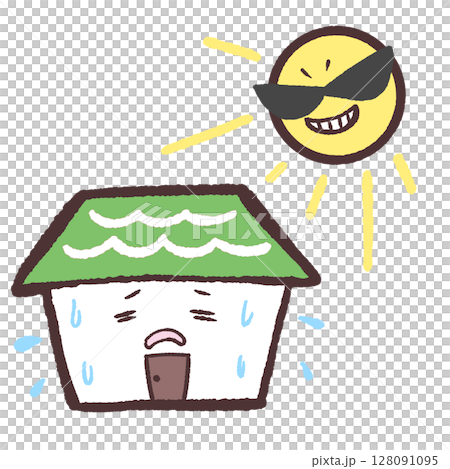 易受熱影響的房屋插圖 128091095