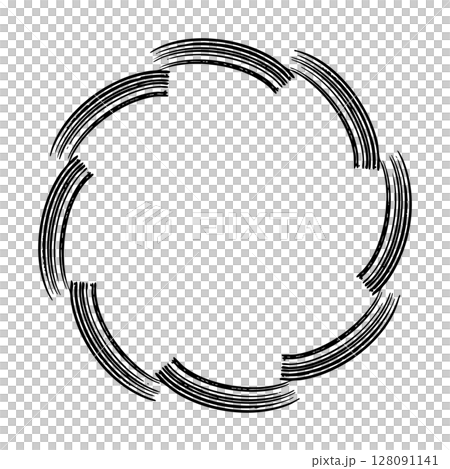 用墨線繪製的抽象圓形框架的向量插圖 128091141