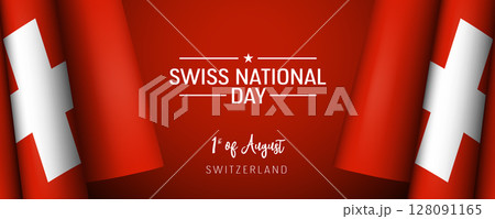 Switzerland national day vector banner, greeting card 128091165