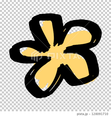 手描きの黄色の花のイラスト 128091710