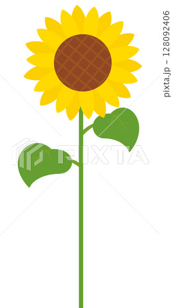 一輪のひまわりのイラスト 一輪のひまわりのイラスト 128092406
