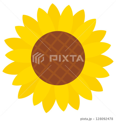 シンプルなひまわりのイラスト シンプルなひまわりのイラスト 128092478