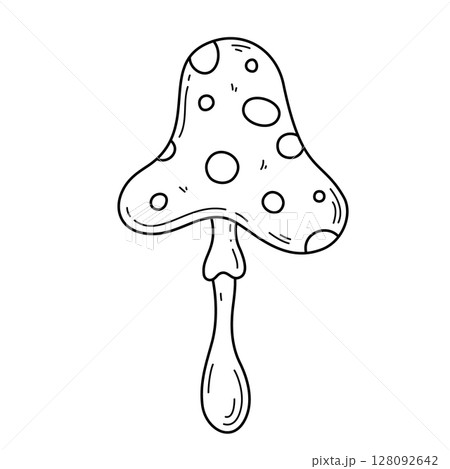 Doodle Fly agaric poisonous mushroom Doodle Fly agaric poisonous mushroom 128092642