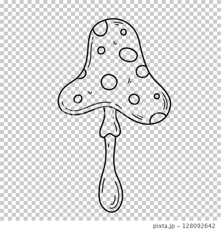 Doodle Fly agaric poisonous mushroom Doodle Fly agaric poisonous mushroom 128092642