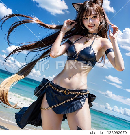 青空と海　風に吹かれて　コスプレ衣装で！！ 128092670