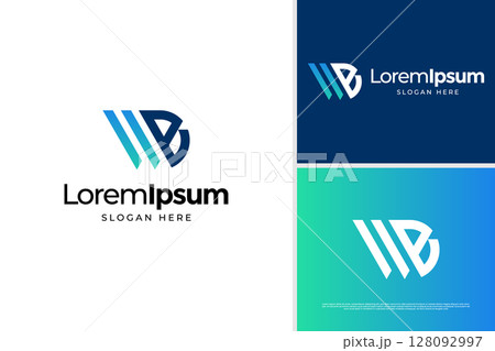 Creative letter W and B accounting logo design. Business logo design template 128092997