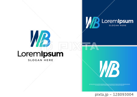 Creative letter W and B accounting logo design. Business logo design template 128093004