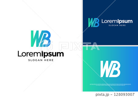 Creative letter W and B accounting logo design. Business logo design template Creative letter W and B accounting logo design. Business logo design template 128093007