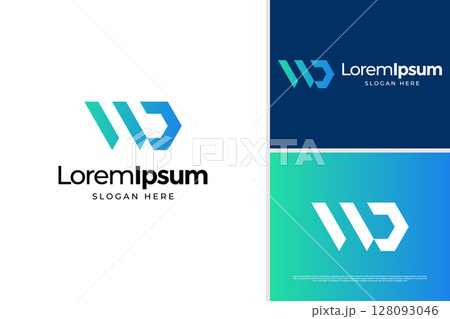 Creative letter W and B accounting logo design. Business logo design template 128093046
