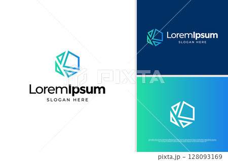 Elegant letter K with diamond logo design concept. Luxury diamond stone logo design template 128093169