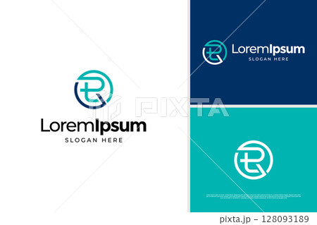 Letter T and R monogram logo design. Business logo vector template 128093189