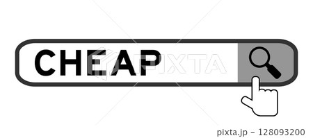 Search banner in word cheap with hand over magnifier icon on white background 128093200