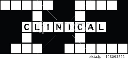 Alphabet letter in word clinical on crossword puzzle background 128093221