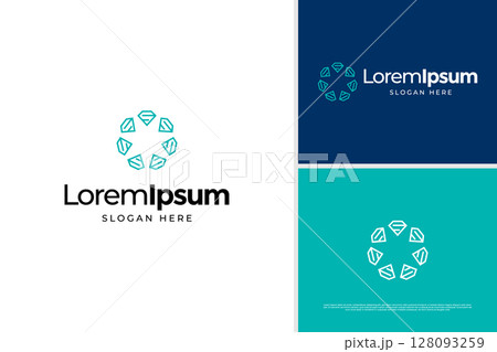 Elegant seven diamond logo design concept. Luxury diamond logo design template 128093259