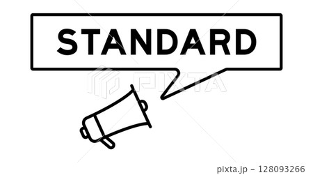 Megaphone icon with speech bubble in word standard on white background 128093266