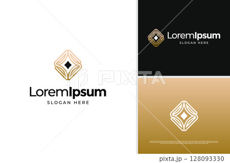Luxury diamond monogram logo vector design template 128093330