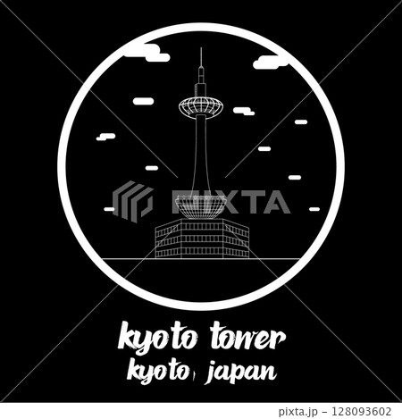 Circle Icon Kyoto Tower. Vector illustration Circle Icon Kyoto Tower. Vector illustration 128093602