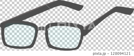 Illustration of square glasses with black frames 128094121