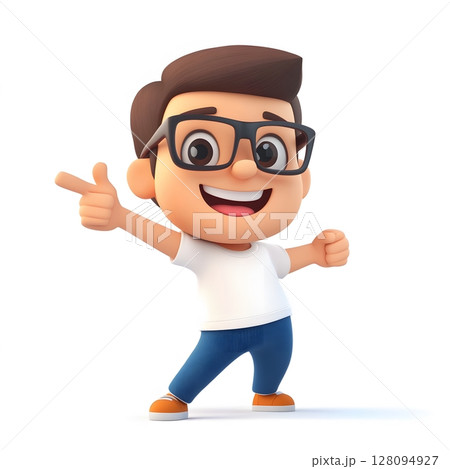 animated fun recruitment banner with cheerful pointing character 128094927