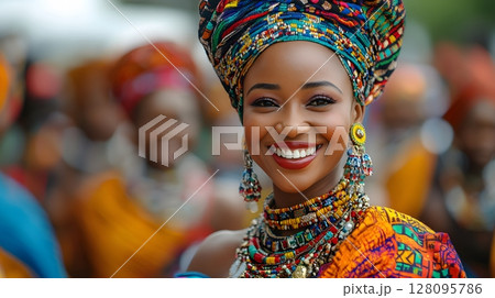 Mandela Day parade with colorful traditional clothes Mandela Day parade with colorful traditional clothes 128095786