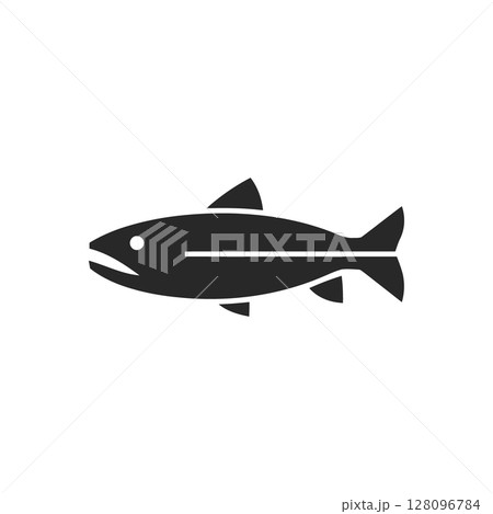Simple Fish Silhouette Icon 128096784