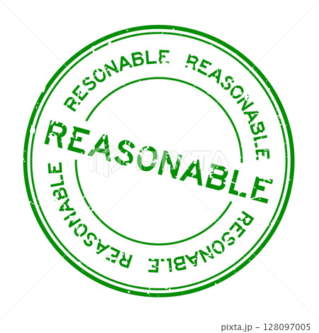 Grunge green reasonable word round rubber seal stamp on white background Grunge green reasonable word round rubber seal stamp on white background 128097005