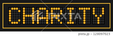Orange color led banner in word charity on black background 128097023