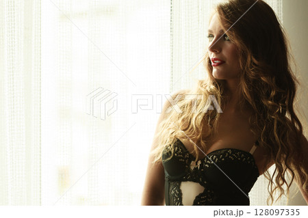 Beautiful model wearing lingerie 128097335
