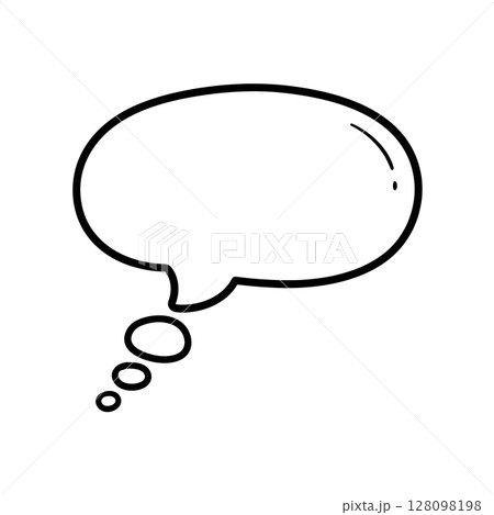 Blank Comic Speech Bubble Thought Bubble Illustration Isolated on White Background 128098198