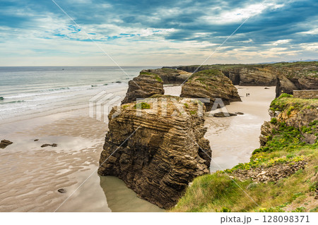 Beach of the Cathedrals, Galicia Spain. Place to visit. Beach of the Cathedrals, Galicia Spain. Place to visit. 128098371
