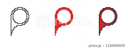 Pixel Art Map Pin Icon Set. Location Marker And Navigation Symbol Collection. Geolocation And Mapping Tool Design. Isolated Vector Illustration 128099009