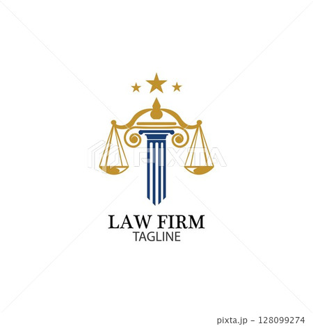 Law Firm logo and icon design template-vector 128099274