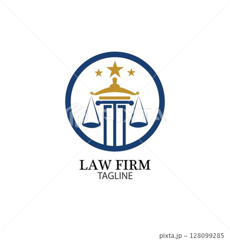Law Firm logo and icon design template-vector 128099285