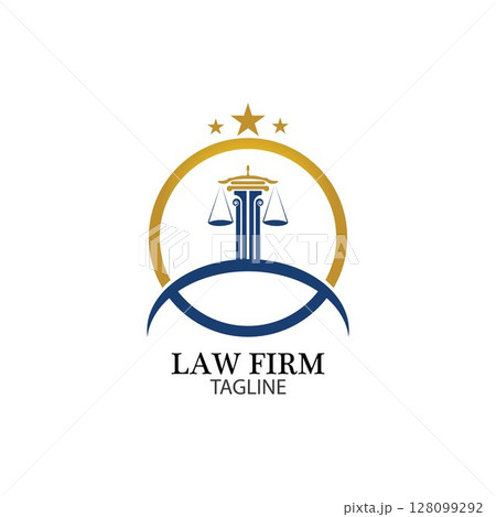 Law Firm logo and icon design template-vector 128099292
