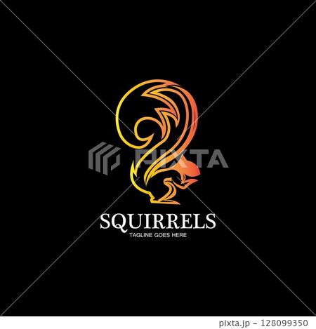 creative squirrel animal logo design icon symbol illustration-vector 128099350